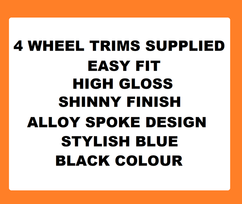 Skoda Fabia Black Blue Wheel Trims Covers (2006-2014)