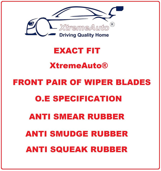 Jaguar Xf X250 Saloon 2008-2015 Xtremeauto® Front Window Windscreen Replacement Wiper Blades Pair