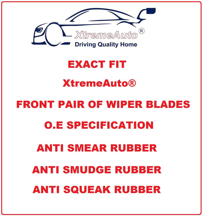 Volkswagen Sharan Mk2 2000-2010 Xtremeauto® Front Window Windscreen Replacement Wiper Blades Pair