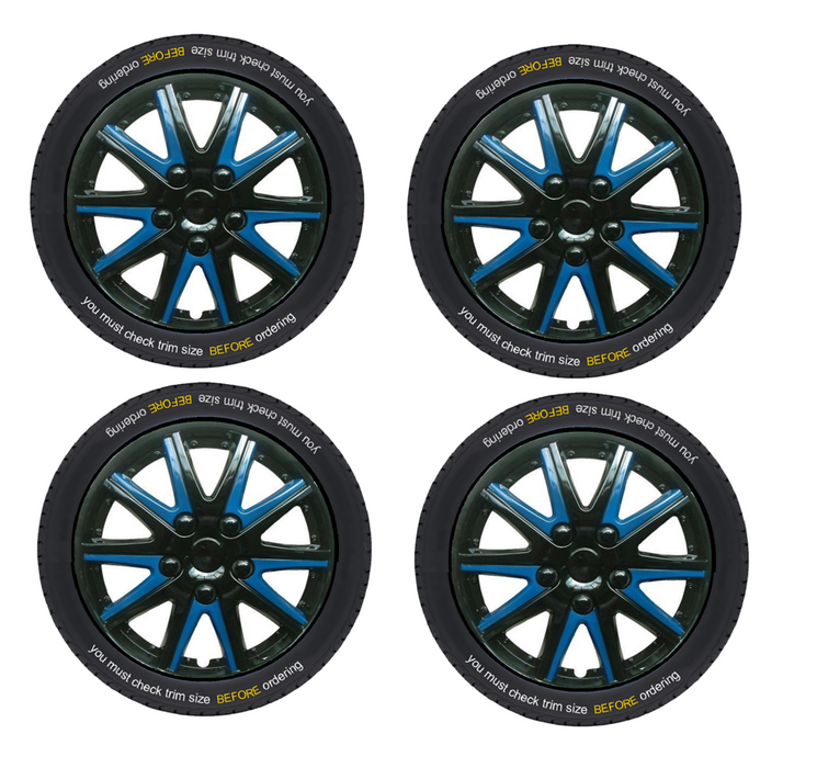 Mazda 2 Series Black Blue Wheel Trims Covers (2007-2015)