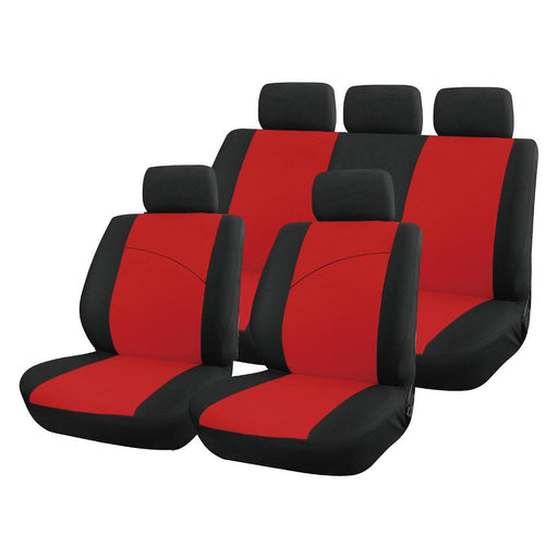 XtremeAuto® Universal Red / Black Style Comfortable Full Set of Seat Covers - Xtremeautoaccessories