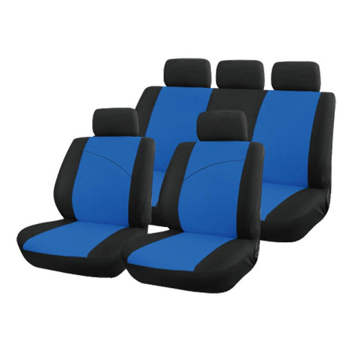 XtremeAuto® Universal Blue / Black Style Comfortable Full Set of Seat Covers - Xtremeautoaccessories