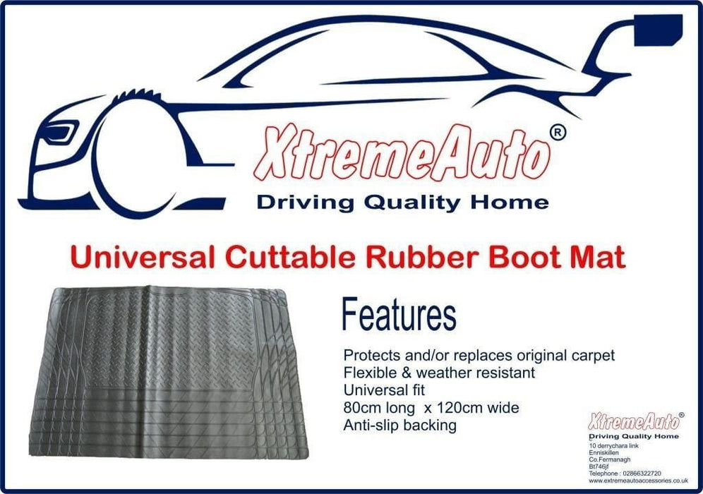 XtremeAuto® Universal Fit All - Black Rubber Non-Slip Car Boot Liner Mat