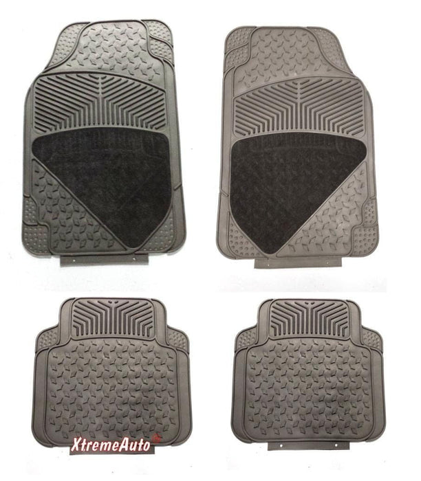 XtremeAuto® Universal Fit Full Set of Front & Rear Carpet / Rubber Car MATS Black