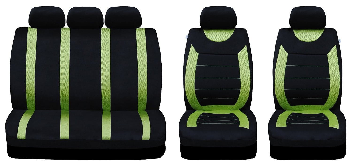 XtremeAuto® 9 PCE Sports Carnaby Green/ Black Full Set of Seat Covers
