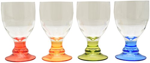 Flamefield Party Bella Acrylic Wine Goblets - Pack of 4, Assorted