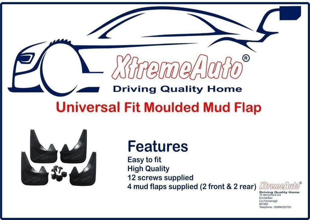 XtremeAuto® Universal Fit Black Front & Rear Car Mudflaps
