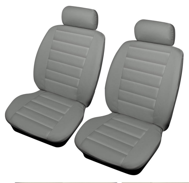 XtremeAuto® Bloomsbury Grey front Leather Look Car Seat Covers