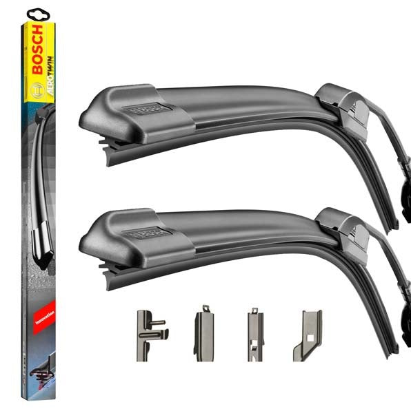 Peugeot 207 Estate 2006 T0 2013 Bosch Multi Clip Twin Pack Front Window Windscreen Replacement Wiper Blades Pair