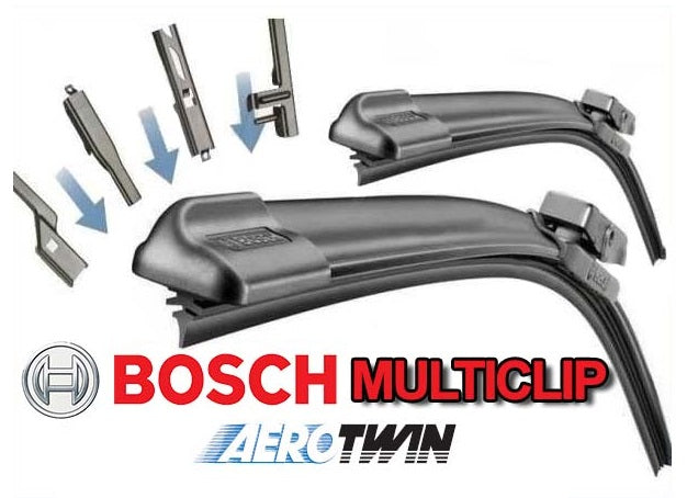 Ford Focus Mk2 Saloon 2005-2011 Bosch Multi Clip Twin Pack Front Window Windscreen Replacement Wiper Blades Pair