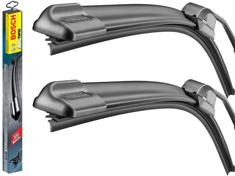 Skoda Felicia Estate 1995-2001 Bosch Aerotwin Replacement Front Screen Retro Fit Windscreen Wiper Blades + Wurth Screen Wash