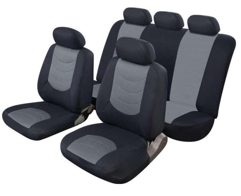 XtremeAuto® Avus Grey/Black Leather Look Car Seat Covers