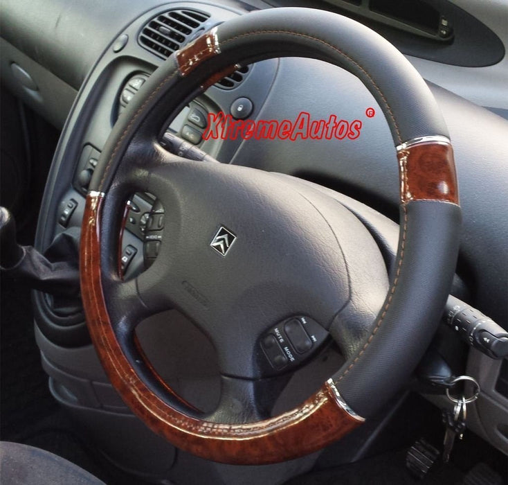 XtremeAuto® Universal Fit Car Steering Wheel Cover Glove Wooden Effect