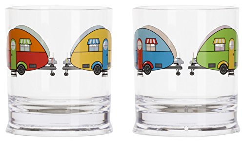 Flamefield Love Caravanning Short Tumbler Glasses - Pack of 2