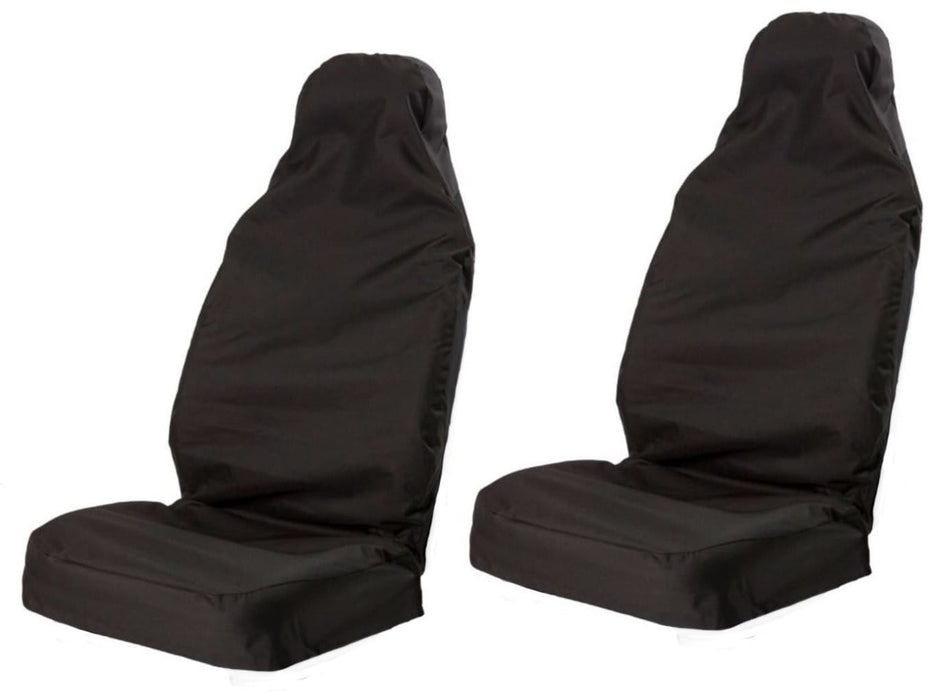 XtremeAuto® Waterproof Car Front Seat Covers (Pair) Tear Resistant Fabric in Black