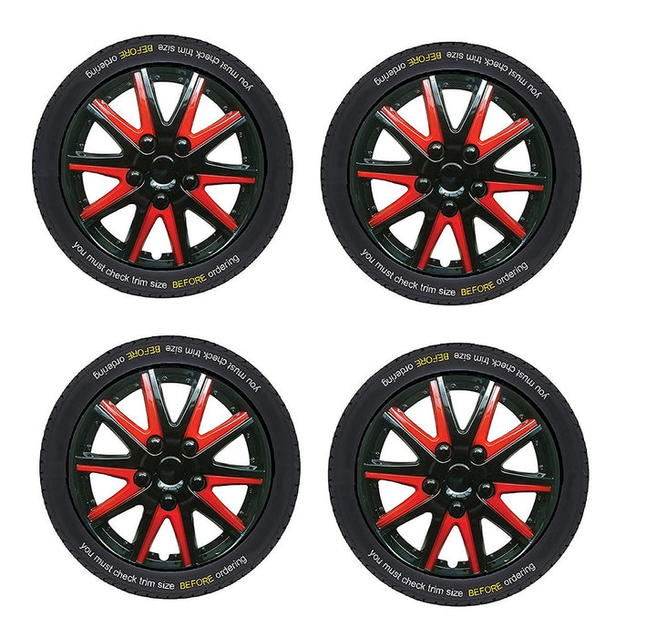 Renault Megane I Classic Black Red Wheel Trims Covers (1996-2003)